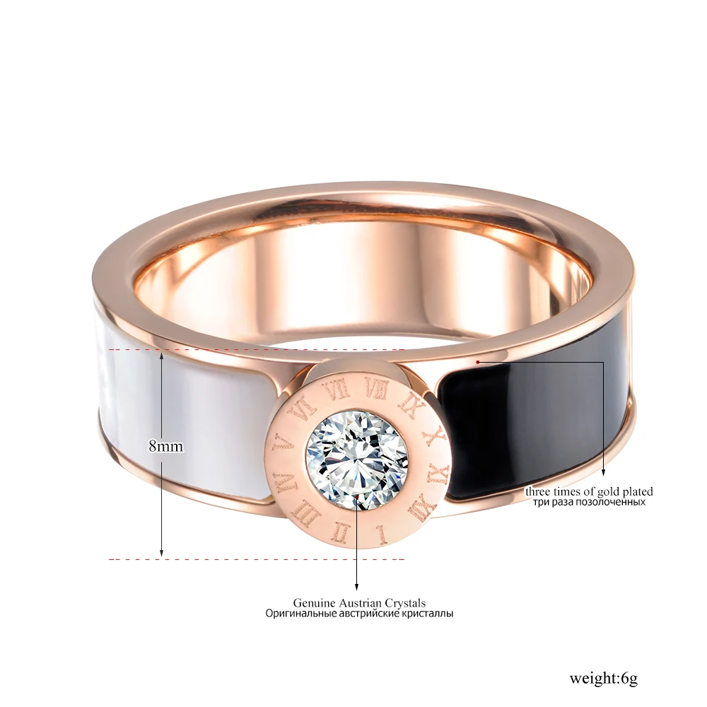 Bague Lokaer R17033 — chiffres romains et éclat — vue 2