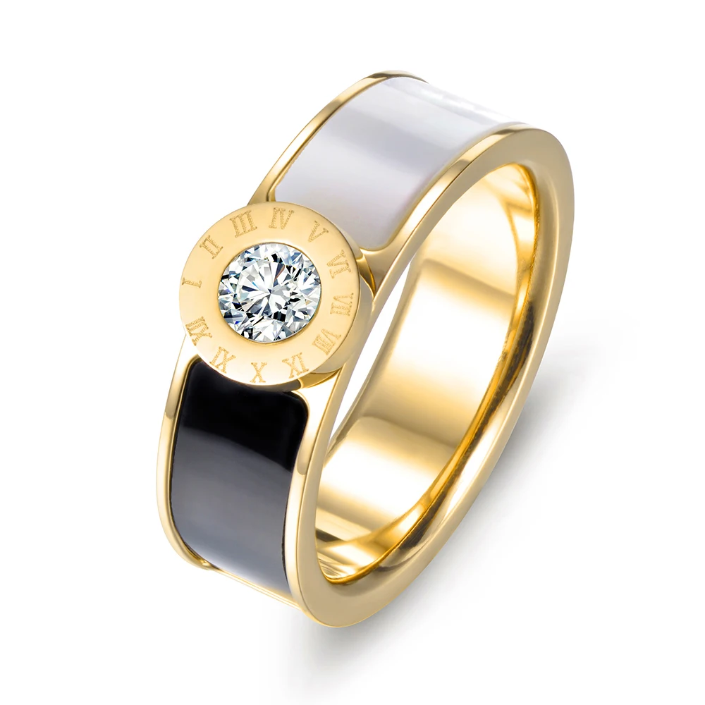 Bague Lokaer R17033 — chiffres romains et éclat — vue 3