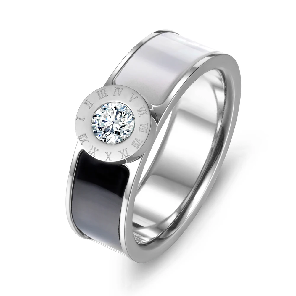 Bague Lokaer R17033 — chiffres romains et éclat — vue 4
