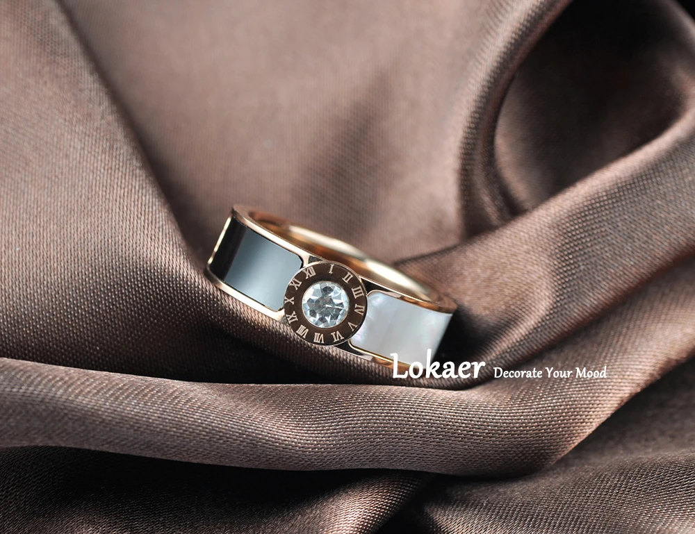 Bague Lokaer R17033 — chiffres romains et éclat — vue 6