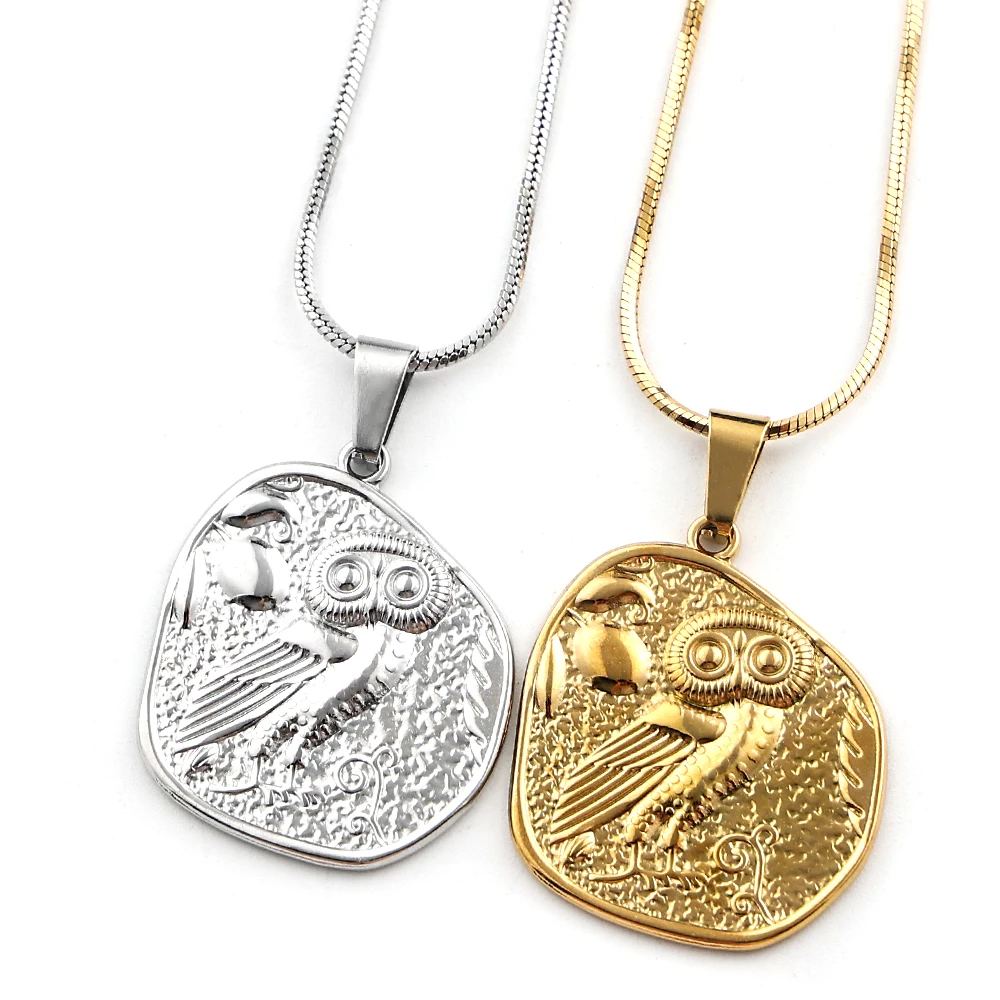 Collier chouette d’Athéna — chaîne 50 cm