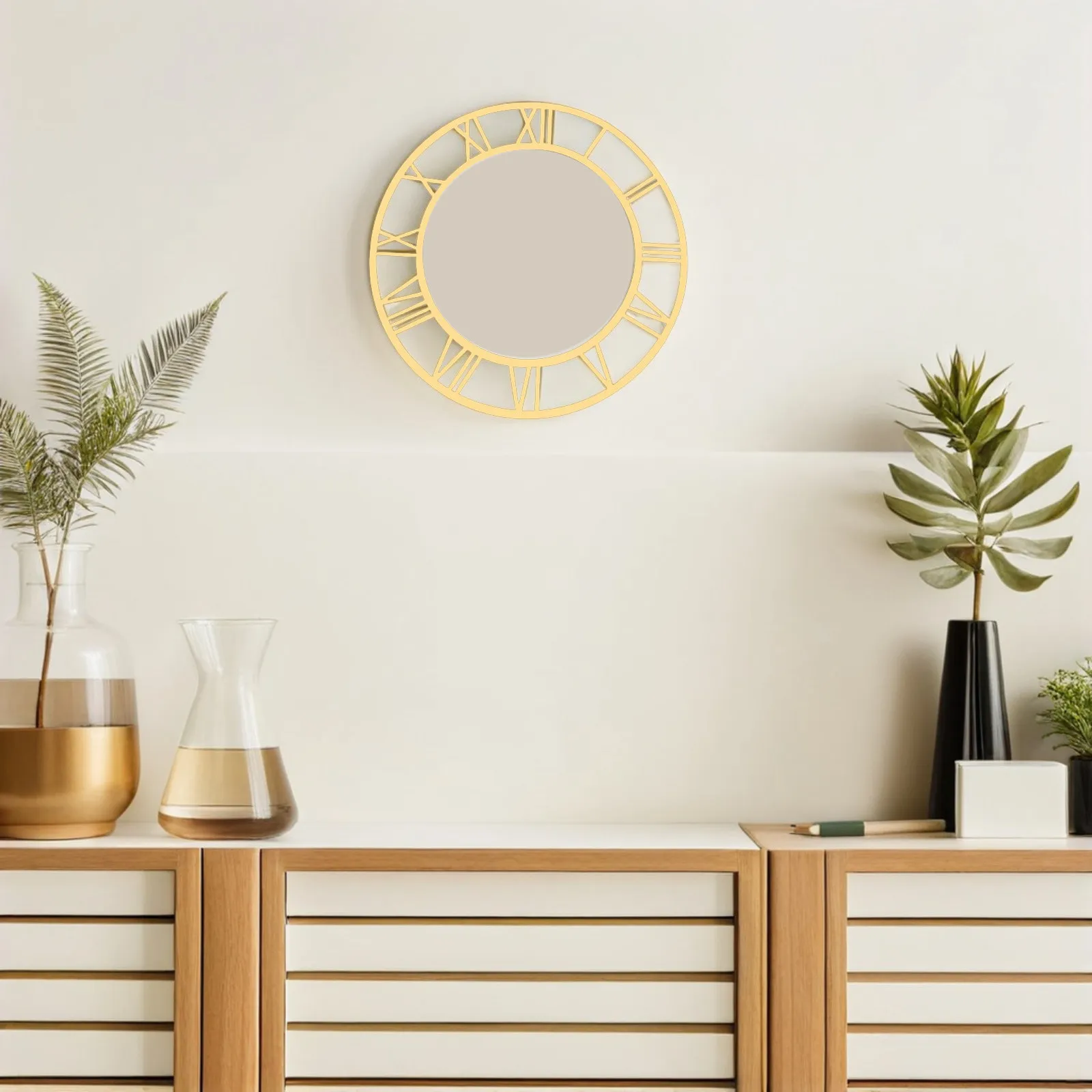 Cadran décoratif chiffres romains — doré, 30 cm — vue 3