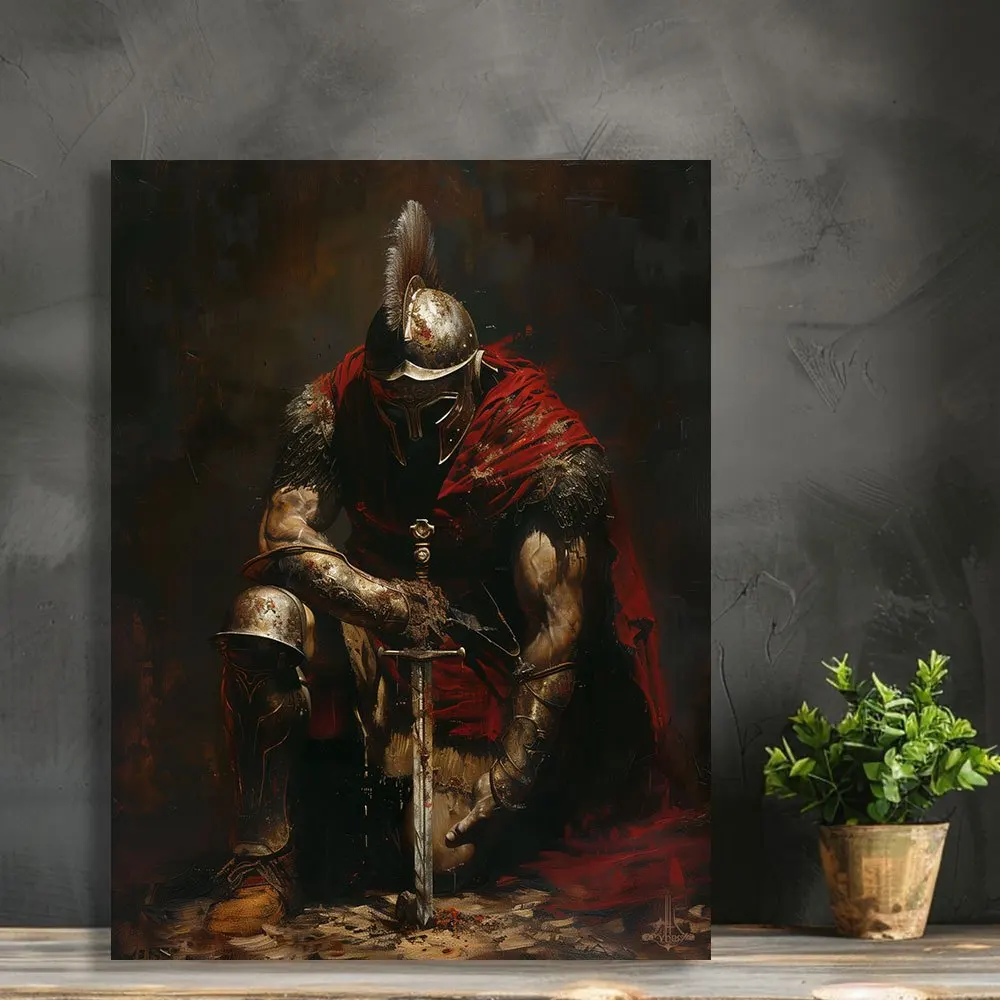 Toile guerrier antique assis — sans cadre