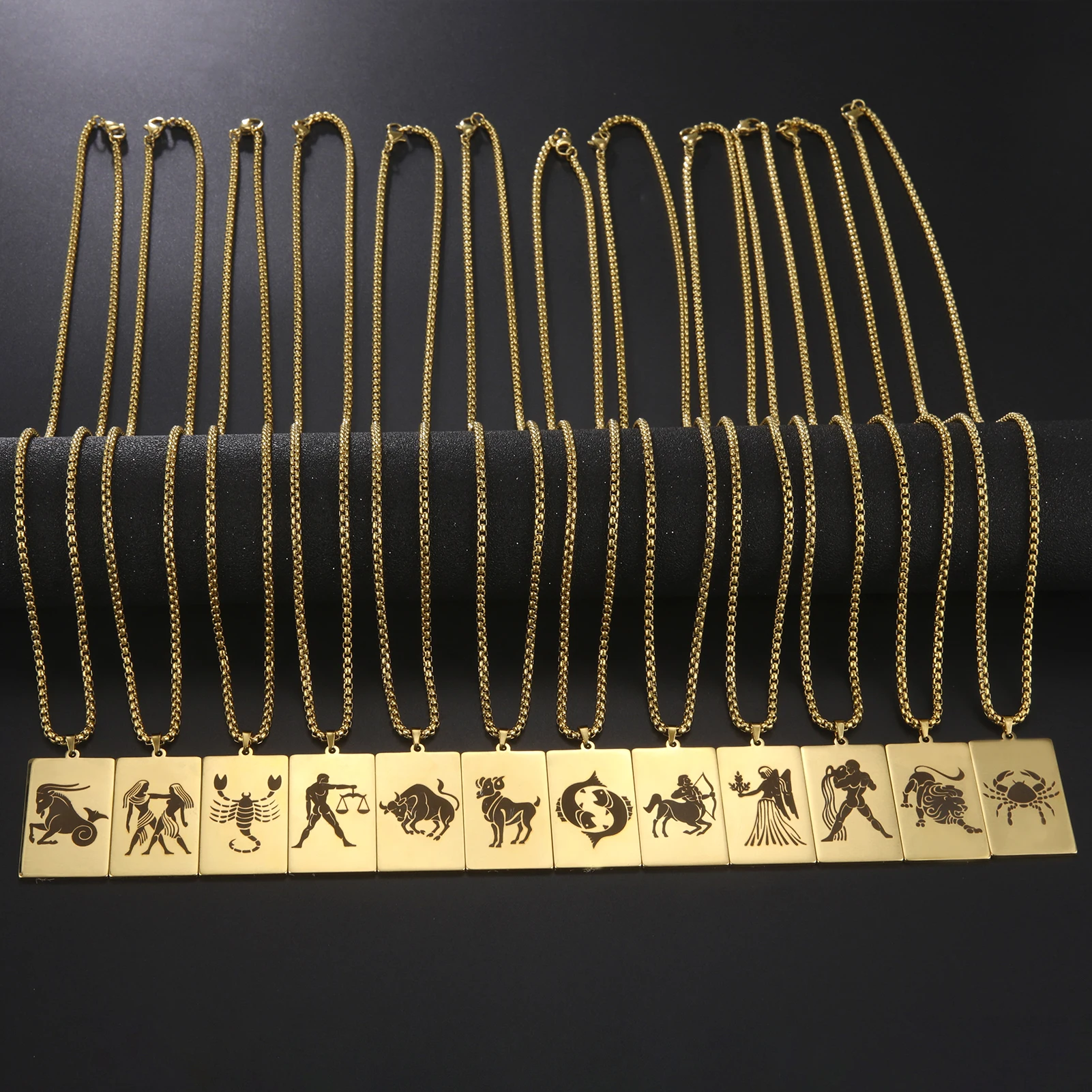Collier zodiaque à méandre — chaîne 60 cm — vue 5