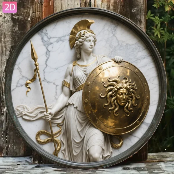 Plaque décorative Athéna et Méduse — 20 cm
