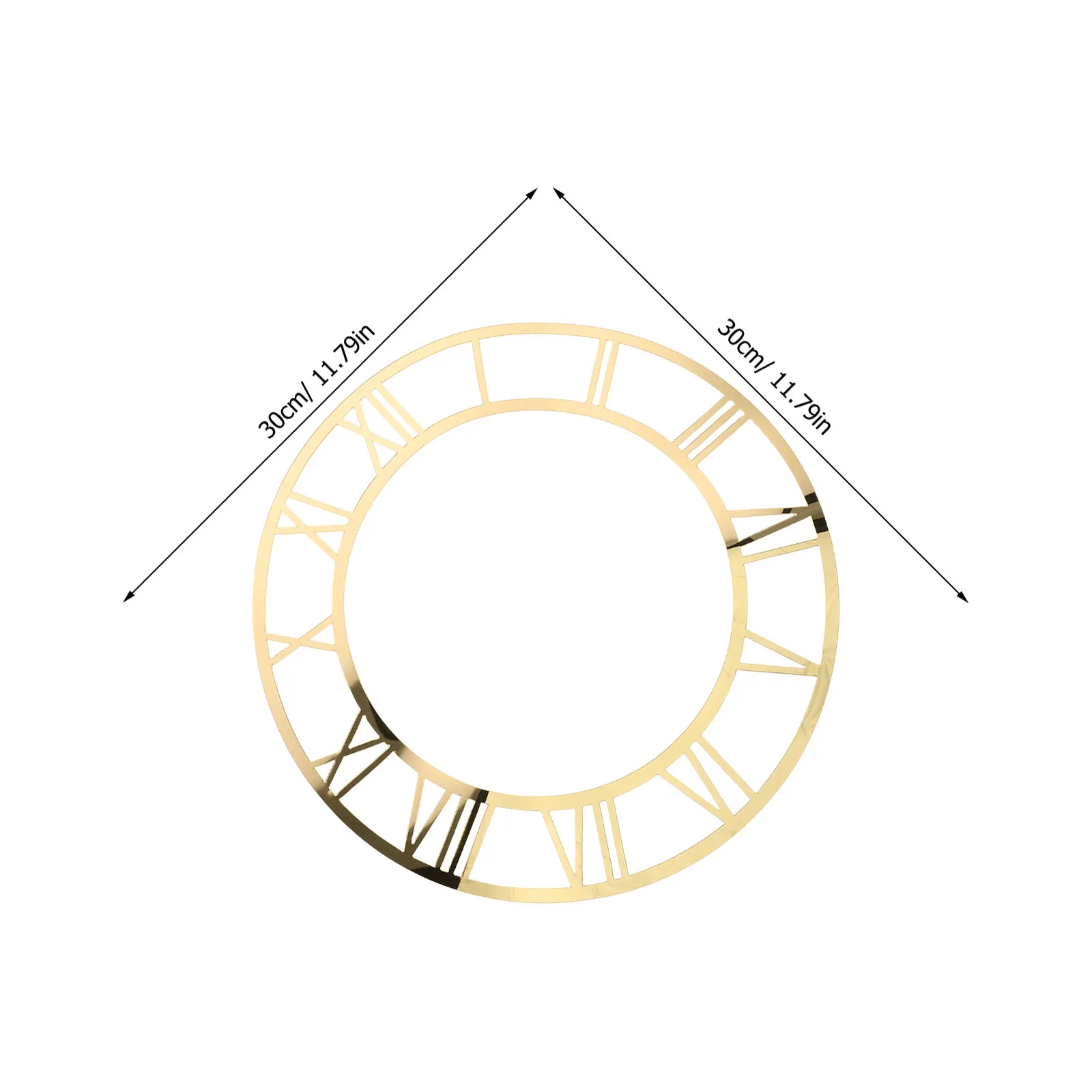 Cadran décoratif chiffres romains — doré, 30 cm — vue 5