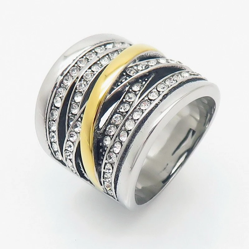 Bague Gorgone dorée — relief mythologique — vue 5