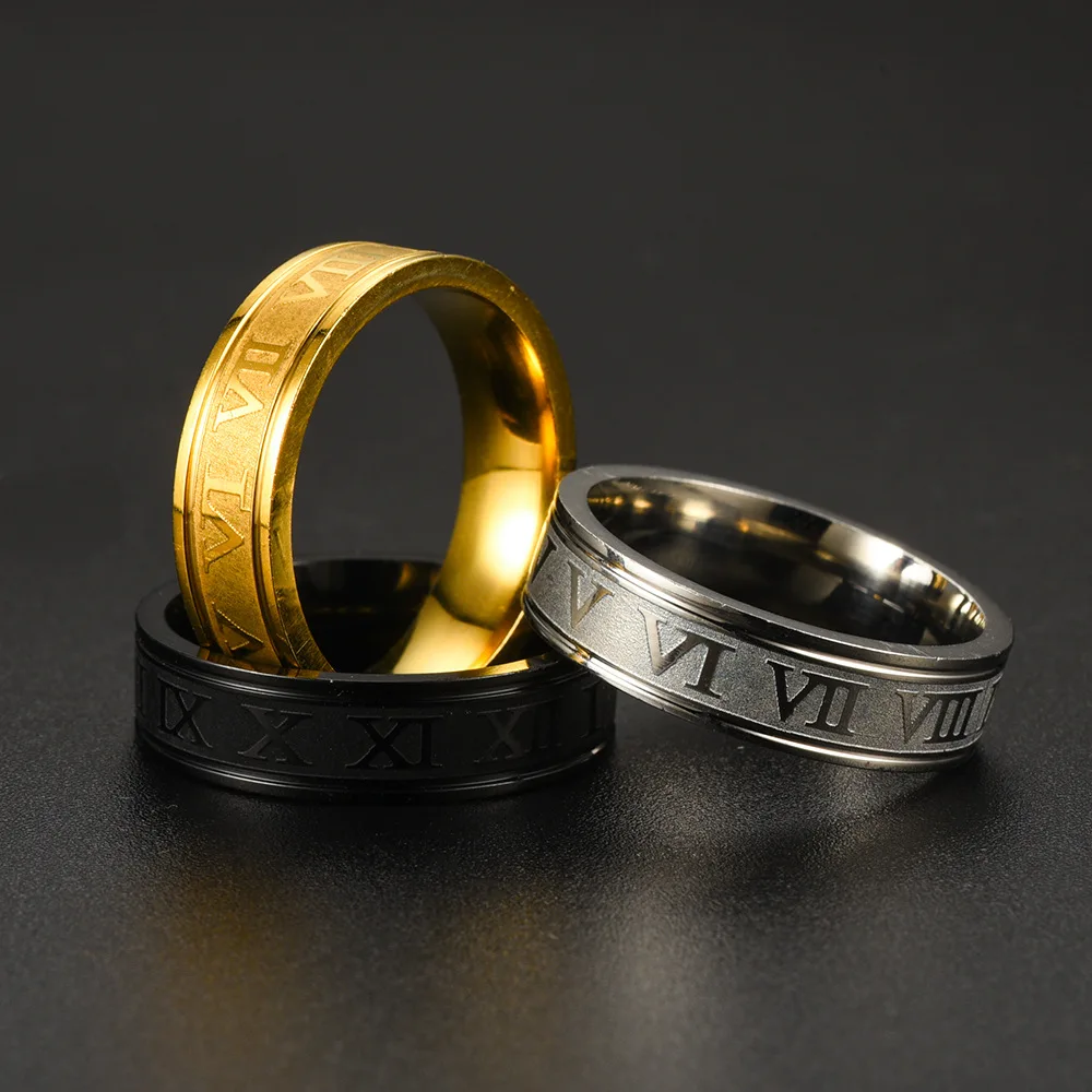 Anneau chiffres romains — acier, 6 mm — vue 3
